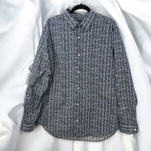 Banana Republic Slim Fit Non-Iron Floral Print Button Down Shirt Men Extra Large